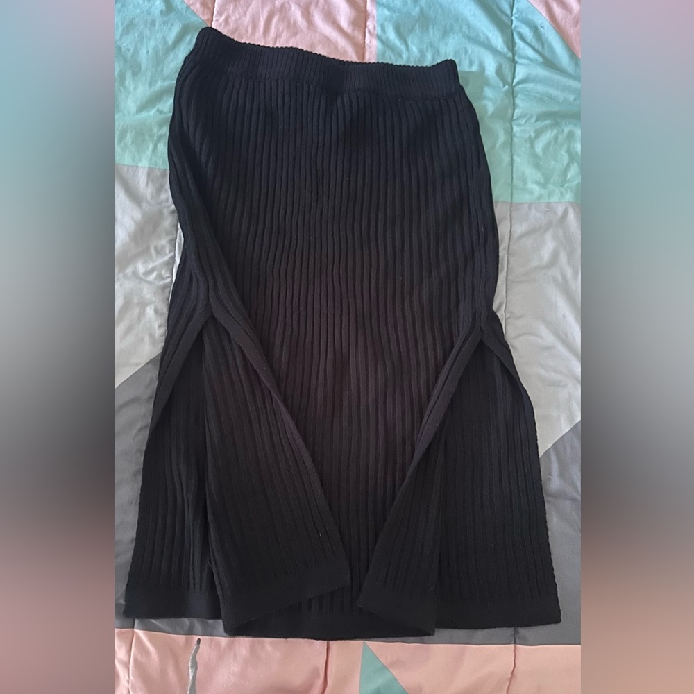 SHEIN sweater knit skirt with split